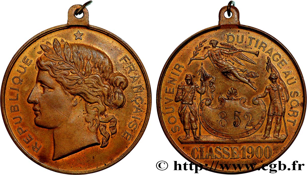 TERCERA REPUBLICA FRANCESA Médaille, Souvenir du tirage au sort MBC+