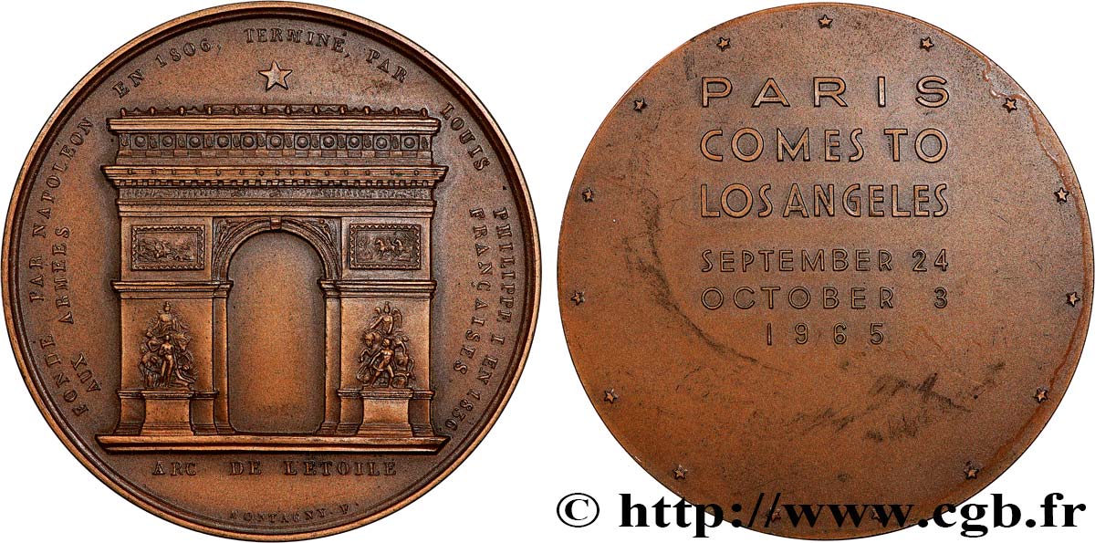 LOUIS-PHILIPPE I Médaille, Inauguration de l’Arc de Triomphe, Paris comes to Los Angeles AU/AU