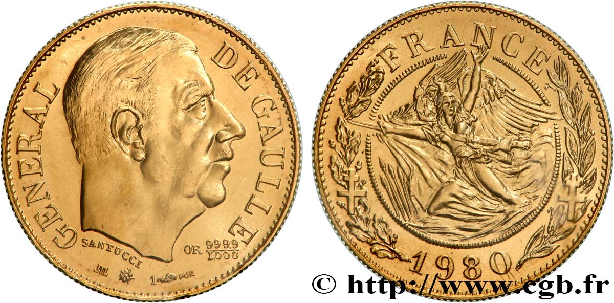 V REPUBLIC Module de 20 francs, Charles de Gaulle MS