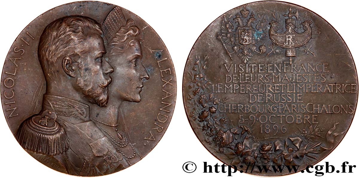 III REPUBLIC Médaille, Visite du tsar Nicolas II XF