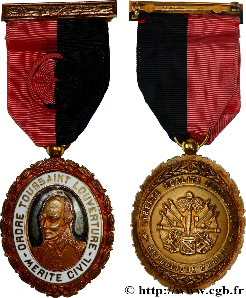 HAITI - REPUBLIC Médaille, Mérite civil, Ordre Toussaint Louverture AU