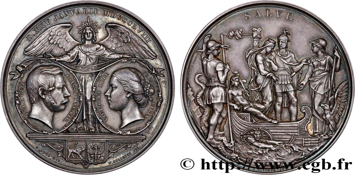 ALLEMAGNE - ROYAUME DE PRUSSE - FRÉDÉRIC-GUILLAUME IV Médaille, Mariage du prince Frédéric Guillaume de Prusse et de la princesse Victoria d’Angleterre SUP