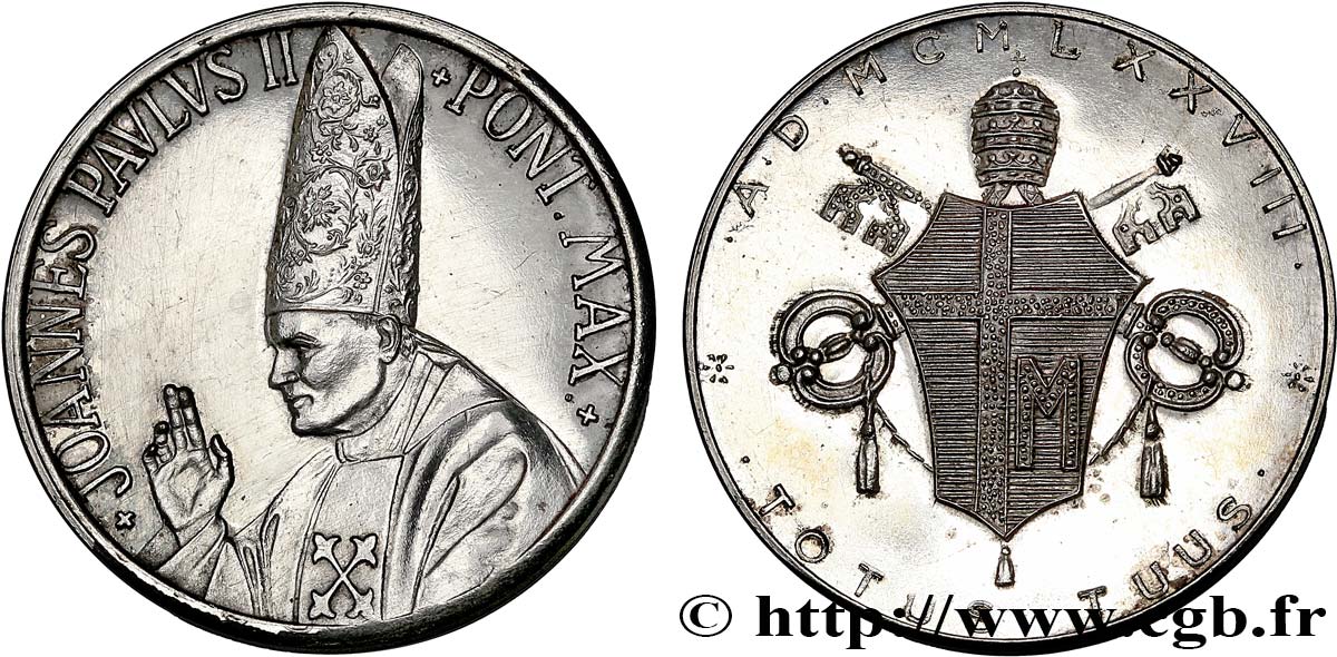 JOHN-PAUL II (Karol Wojtyla) Médaille, Élection du pape AU