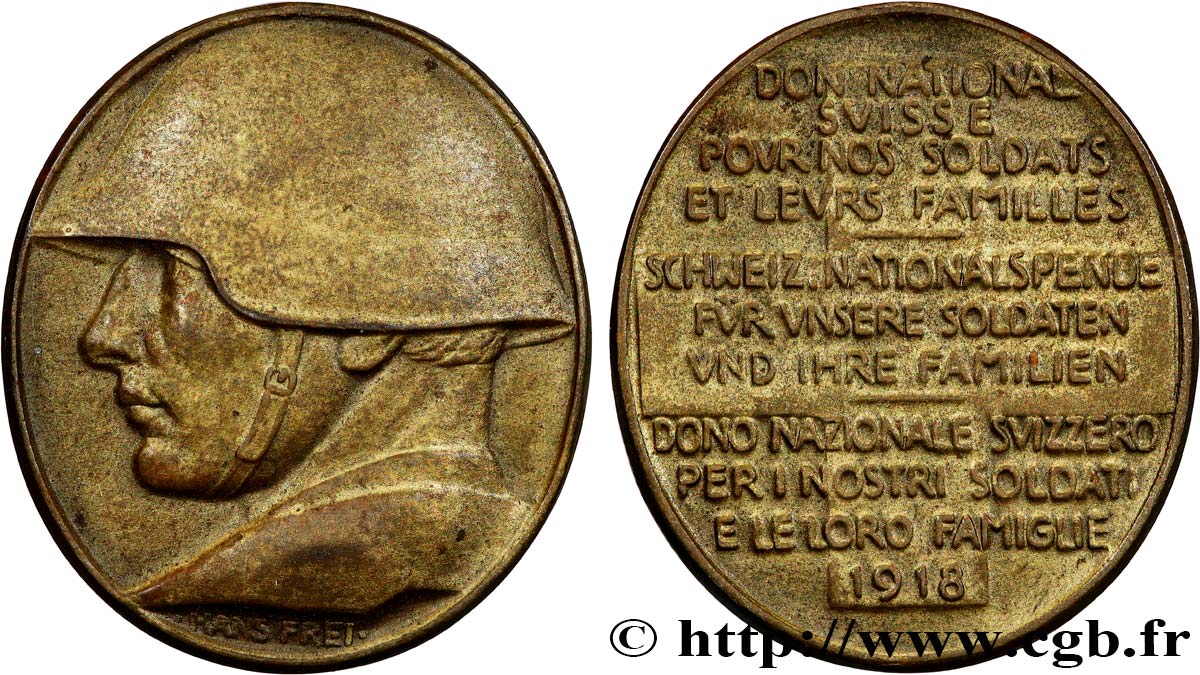 SUISSE - CONFEDERATION Médaille, Don national suisse pour nos soldats et leurs familles SUP