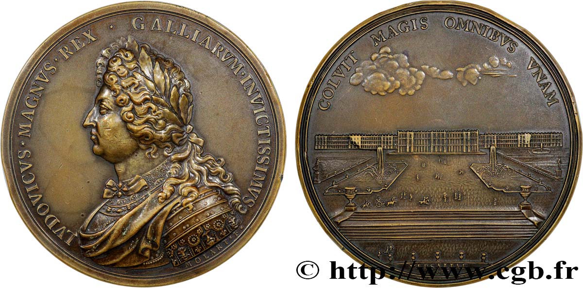 LOUIS XIV  THE SUN KING  Médaille, Château de Versailles, refrappe XF