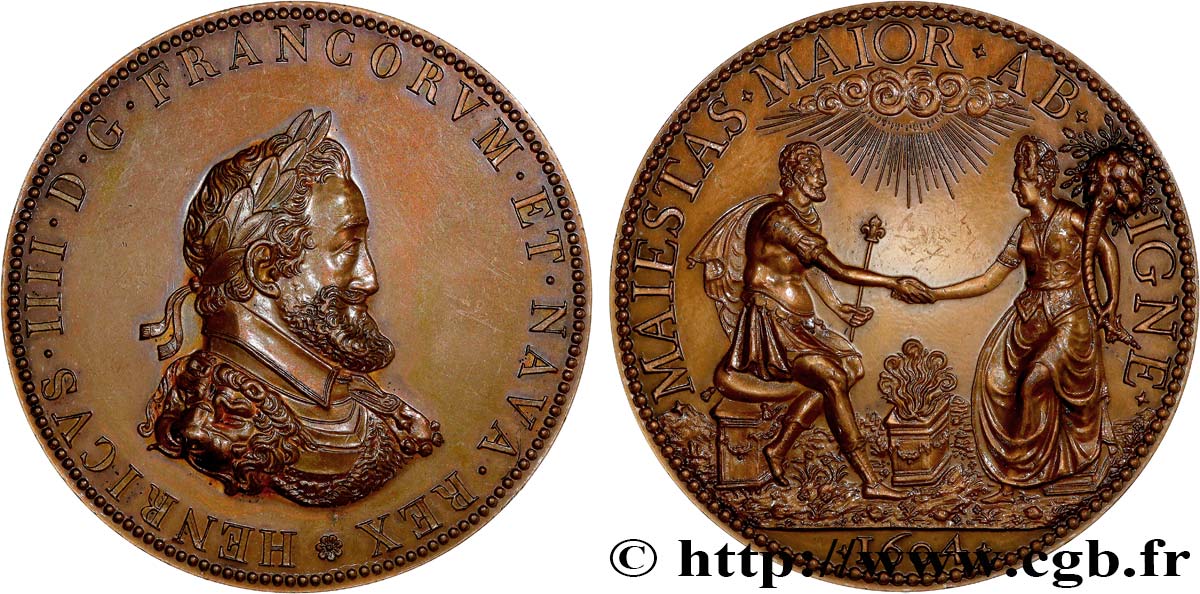 HENRY IV Médaille, Henri IV et Marie de Médicis, refrappe VZ