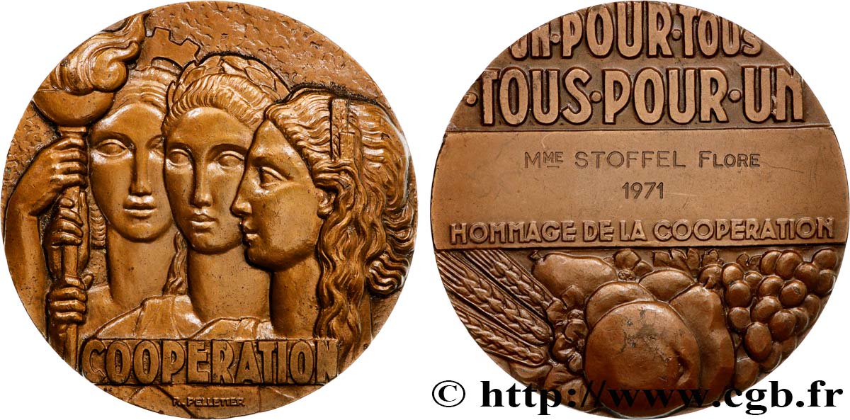 COOPERATIVES Médaille, Hommage de la Coopération q.SPL