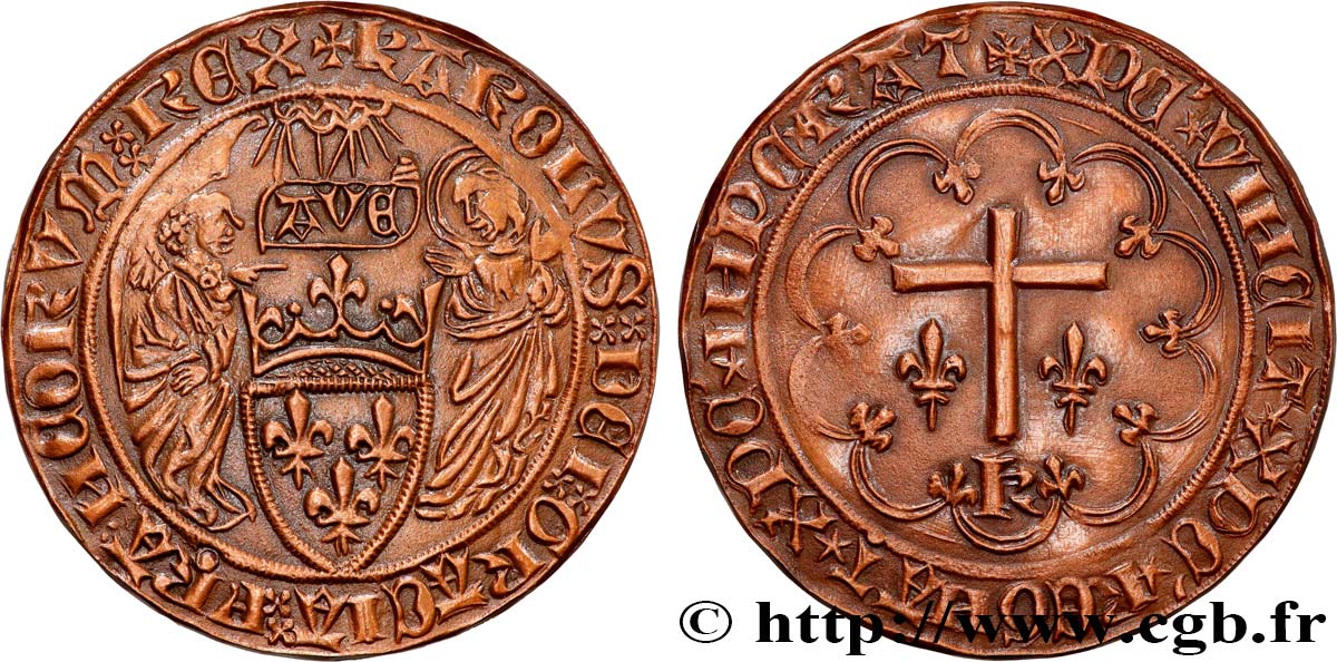 CHARLES VII LE BIEN SERVI / THE WELL-SERVED Médaille, Salut d’or, reproduction, n°196 AU