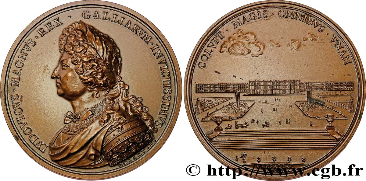 LOUIS XIV LE GRAND OU LE ROI SOLEIL Médaille, Château de Versailles, refrappe SUP