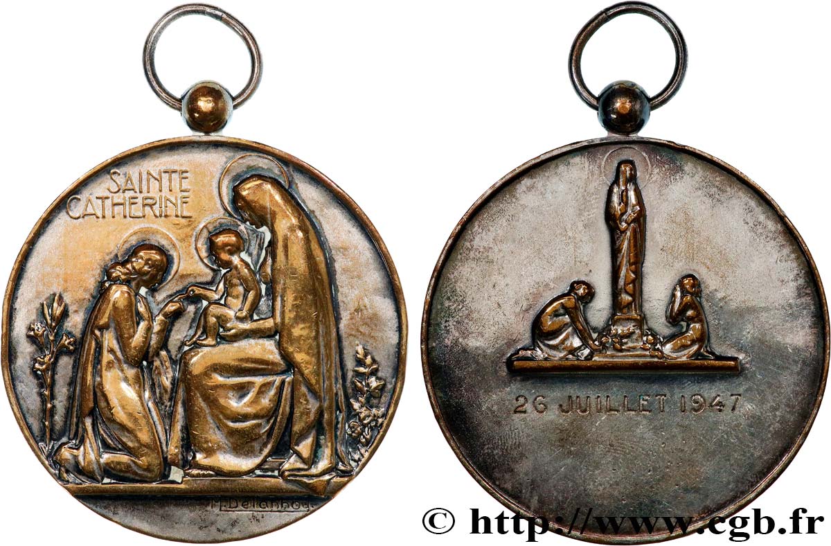 RELIGIOUS MEDALS Médaille, Sainte Catherine XF
