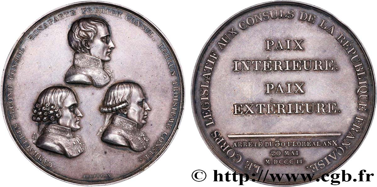 CONSULATE Médaille pour la paix d Amiens AU