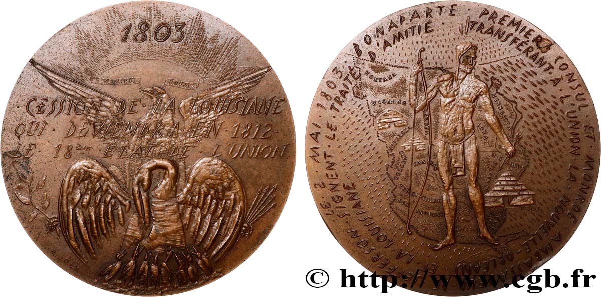 UNITED STATES OF AMERICA Médaille, Commémoration de la cession de la Louisiane AU