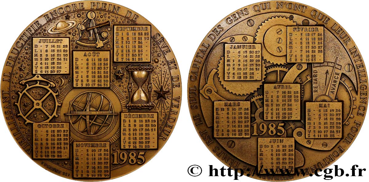 V REPUBLIC Médaille calendrier, Le Temps AU