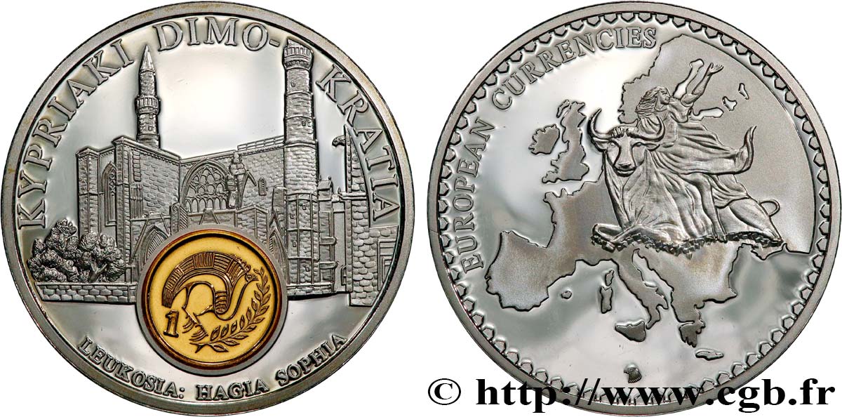 EUROPE Médaille, European Currencies, Chypre SUP