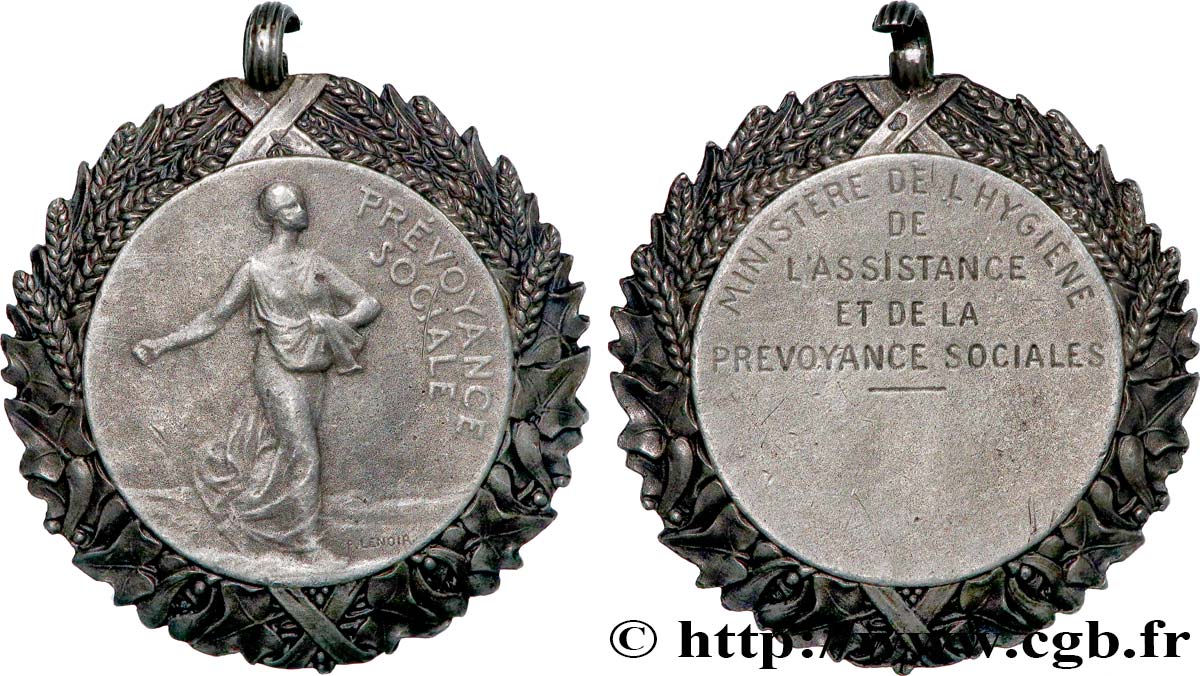 ASSURANCES Médaille, Ministère de l’hygiène, de l’assistance et de la prévoyance sociales TTB
