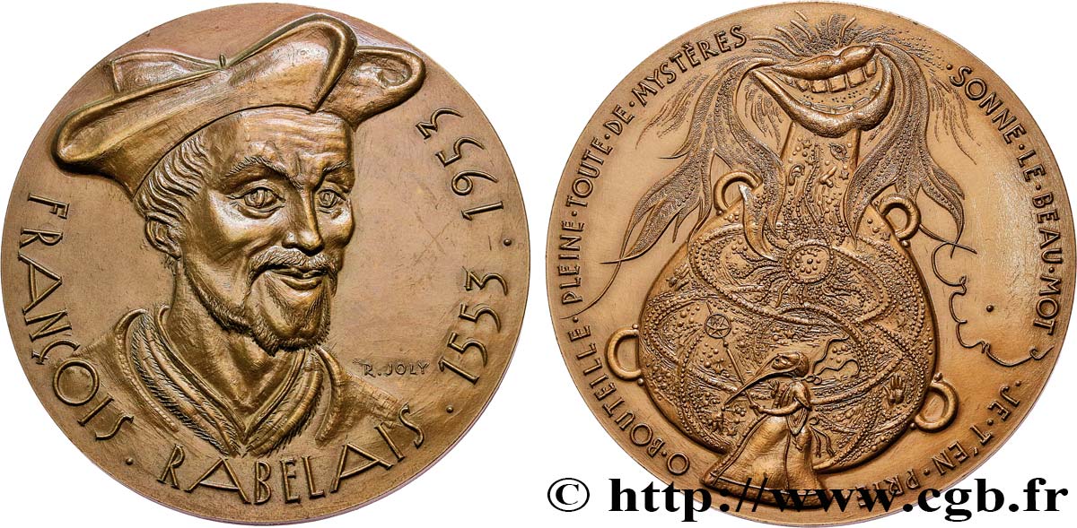 LITTÉRATURE : ÉCRIVAINS/ÉCRIVAINES - POÈTES Médaille, François Rabelais SUP
