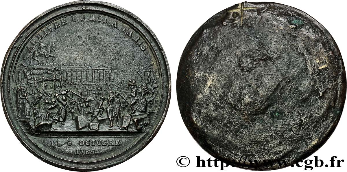 LOUIS XVI Médaille uniface, Arrivée du roi à Paris XF
