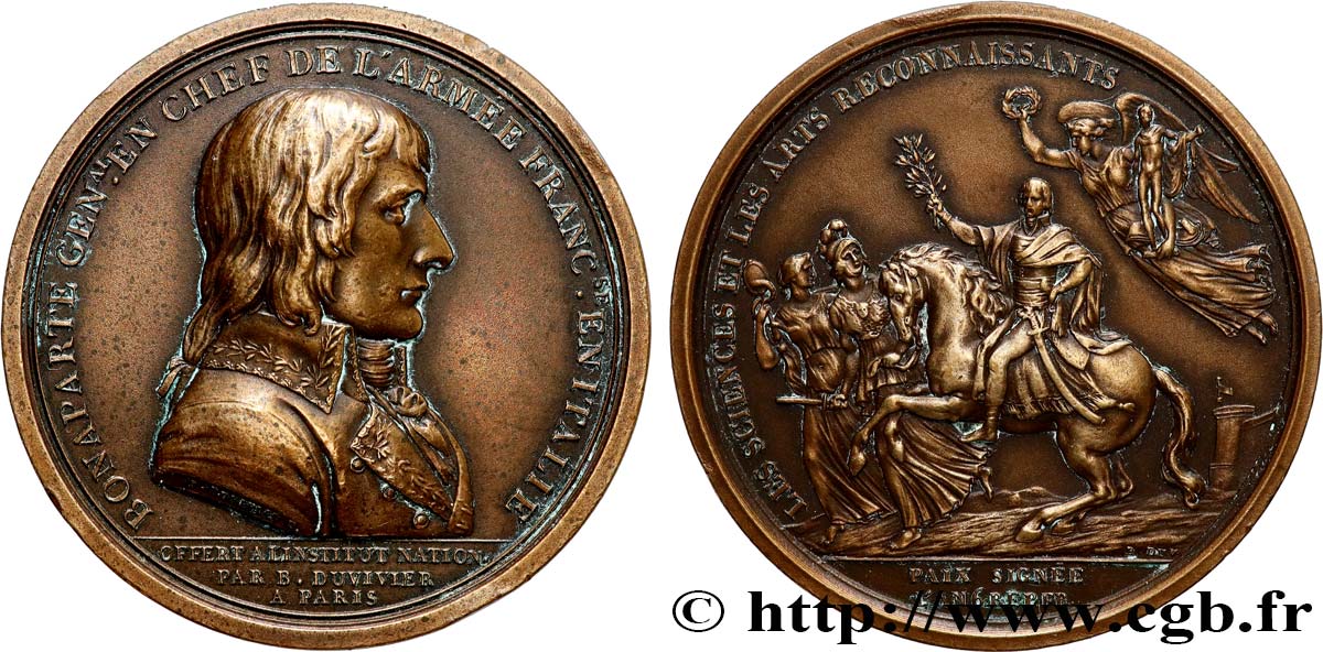 DIRECTOIRE Médaille, Traité de Campo-Formio, refrappe XF