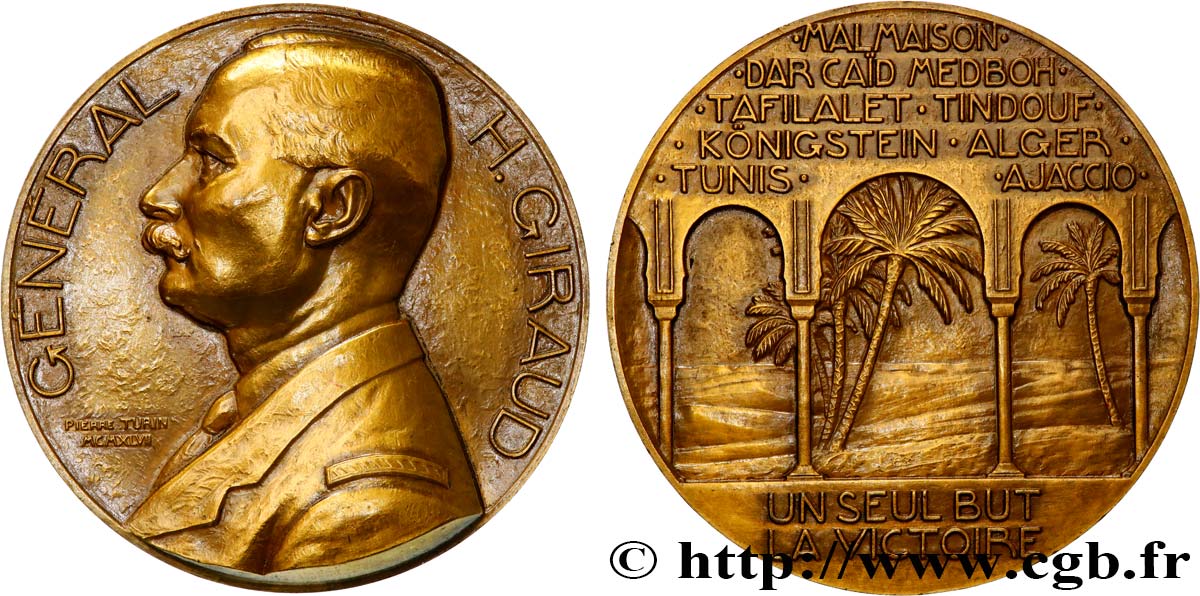 CUARTA REPUBLICA FRANCESA Médaille, Général H. Giraud EBC