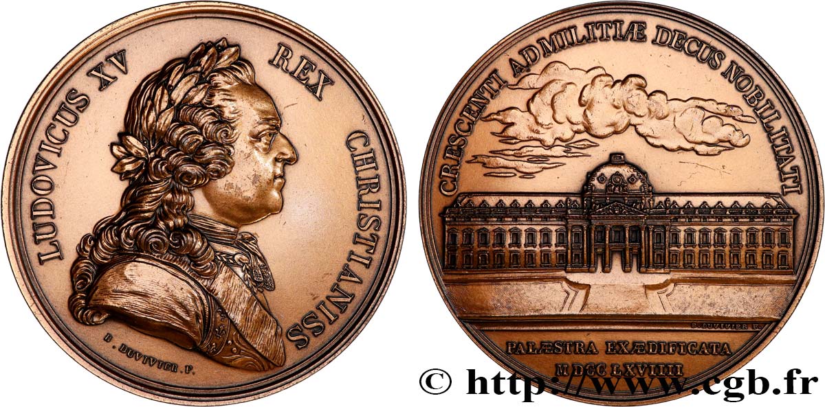 LOUIS XV THE BELOVED Médaille, École supérieure de Guerre, refrappe AU