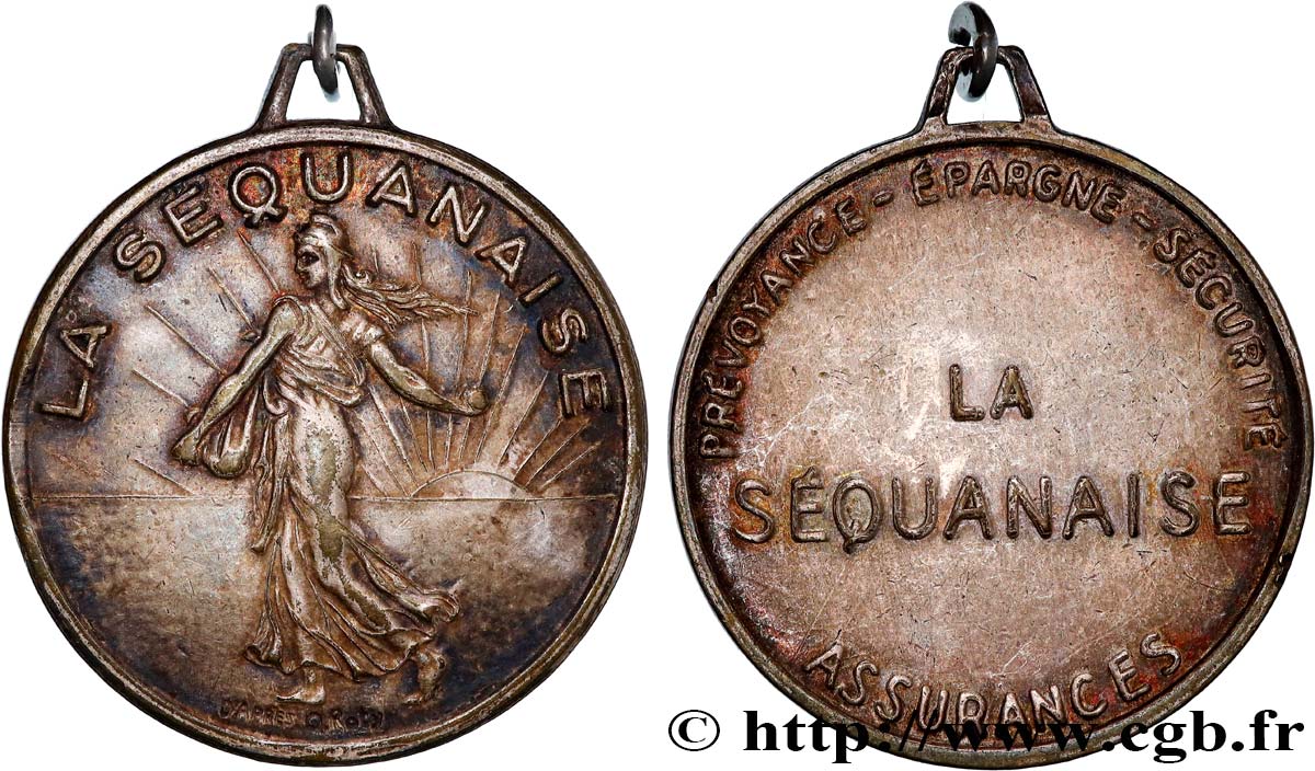 LES ASSURANCES Médaille, Porte-clés, La séquanaise q.SPL