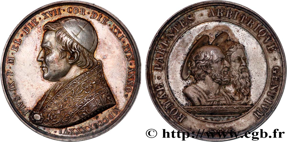 VATICAN - PIUS IX (Giovanni Maria Mastai Ferretti) Médaille, Saint Pierre et Saint Paul AU
