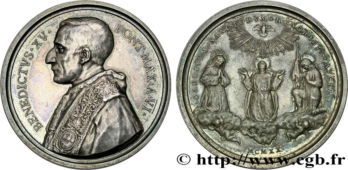 VATICAN - BENEDICT XV (Giacomo Dalla Chiesa) Médaille, Canonisations AU/AU