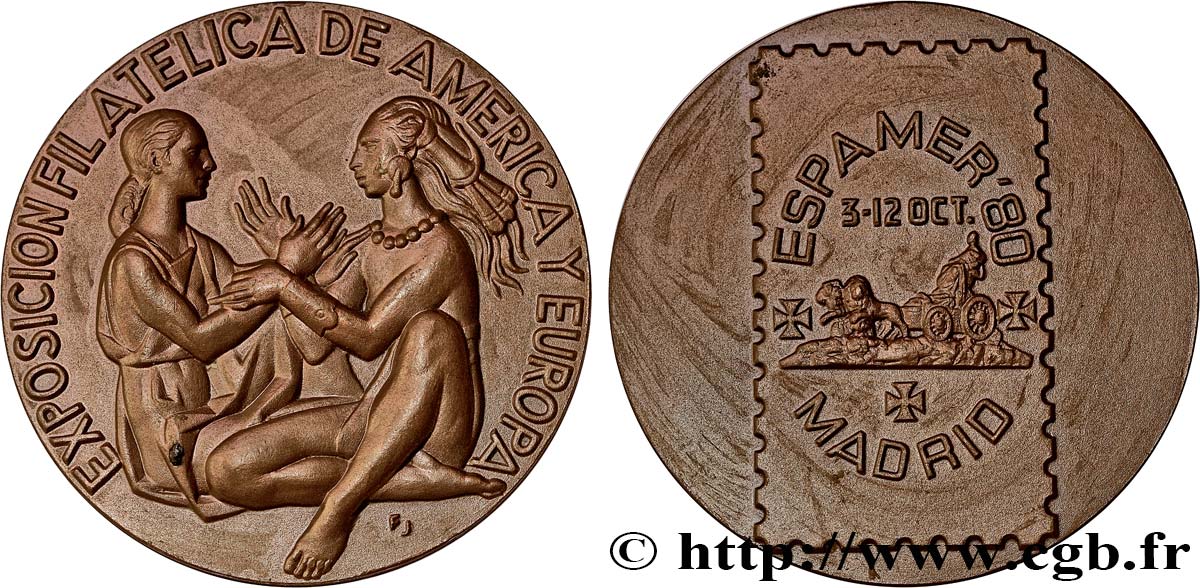 SPAGNA Médaille, Exposition philatélique de l’Amérique et Europe SPL