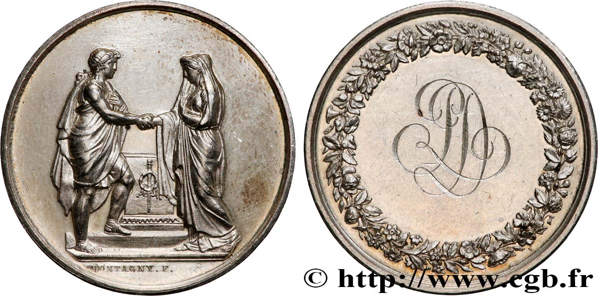 LOVE AND MARRIAGE Médaille de mariage, Couple antique AU