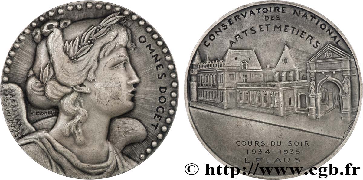 ARTS ET MÉTIERS - ÉCOLES Médaille, Omnes Docet, Conservatoire national des arts et métiers AU