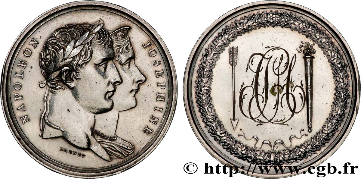 PRIMO IMPERO Médaille de mariage, Napoléon et Joséphine q.SPL