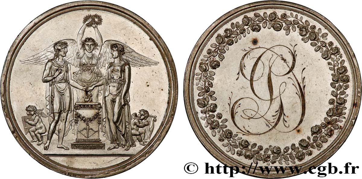 AMOUR ET MARIAGE Médaille de Mariage, Paix de Lunéville (1801) EBC