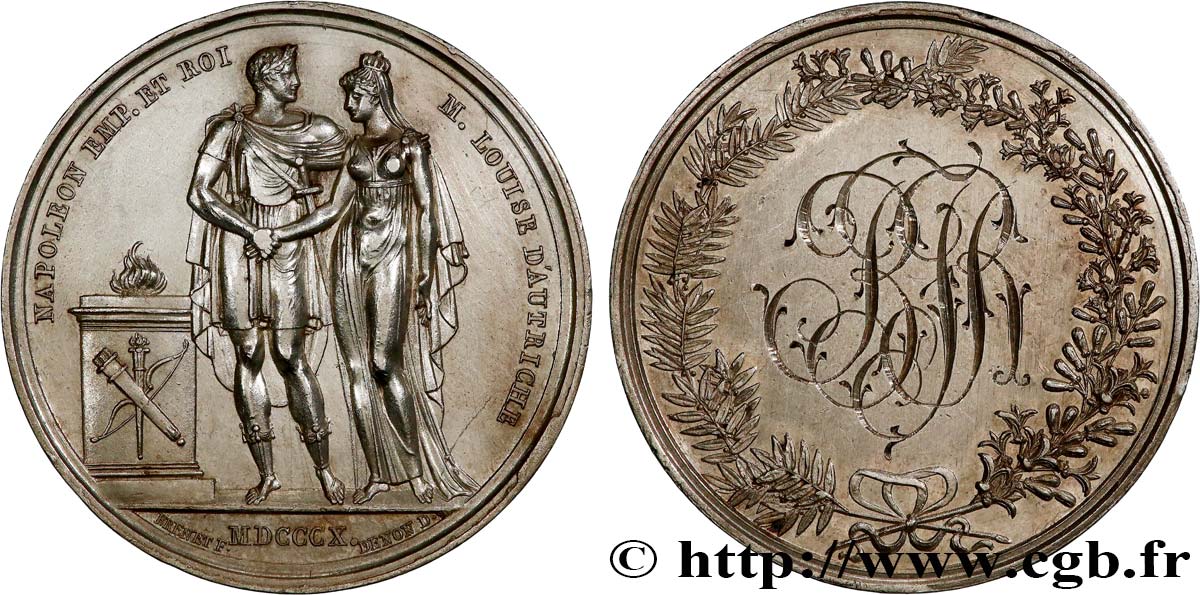 PRIMER IMPERIO Médaille de mariage, Napoléon Ier et Marie-Louise d’Autriche MBC+