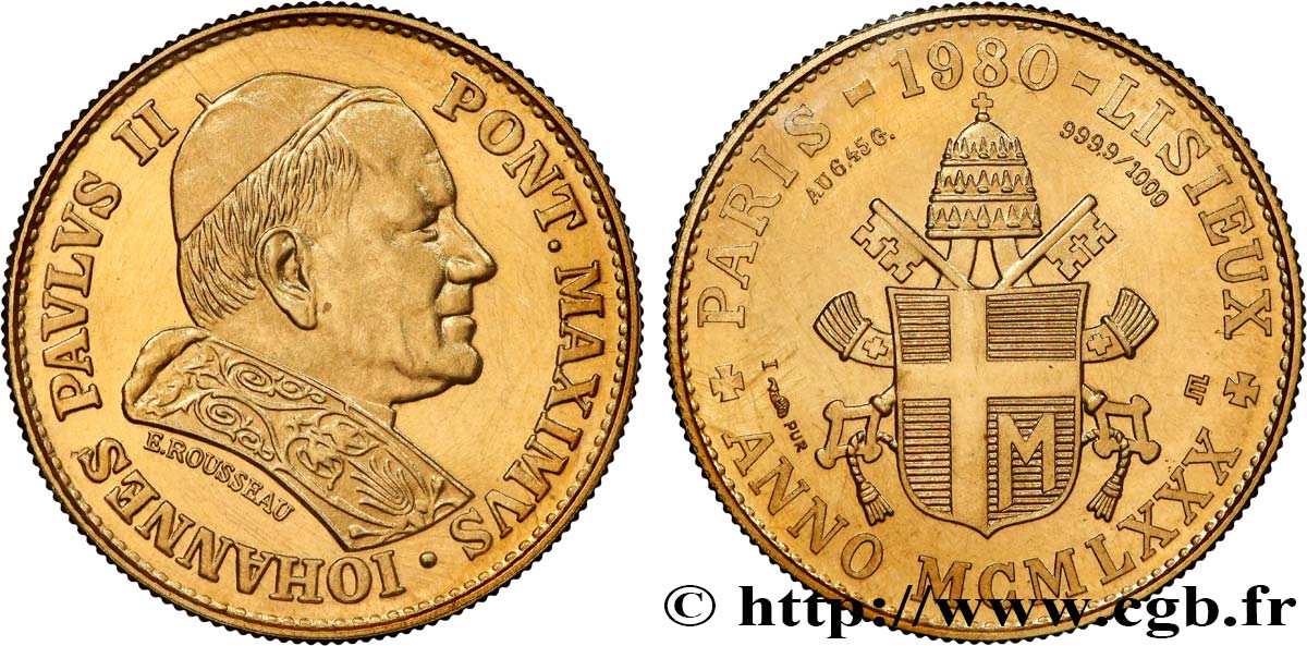 JOHN-PAUL II (Karol Wojtyla) Médaille, Visite en France, Lisieux, de Jean-Paul II MS