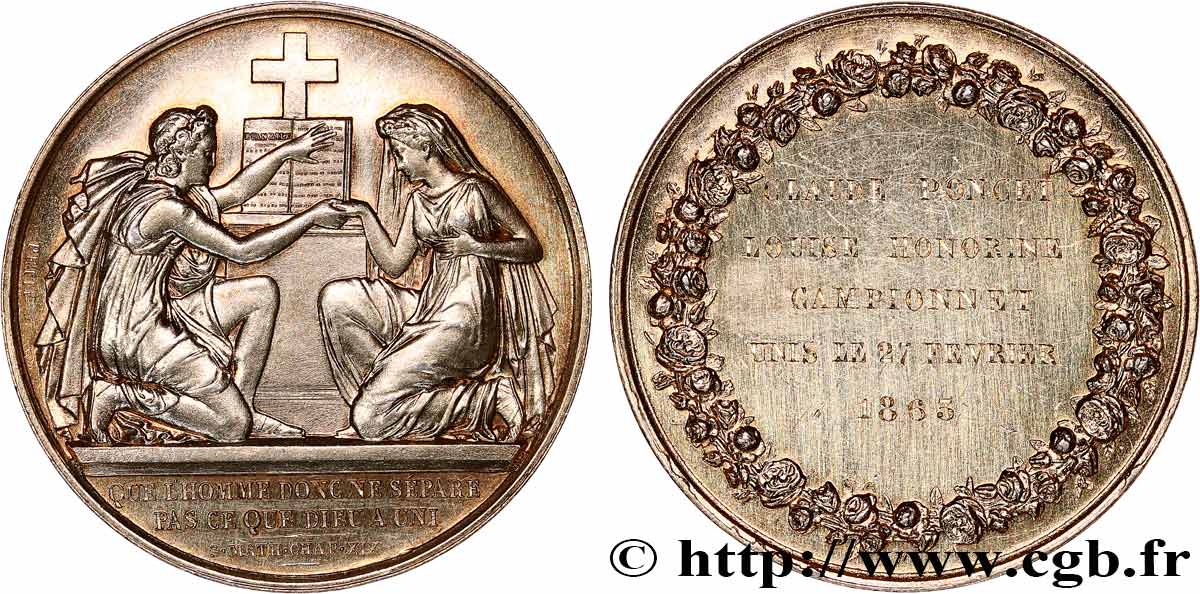 AMOUR ET MARIAGE Médaille de mariage, Evangile de St Mathieu fVZ