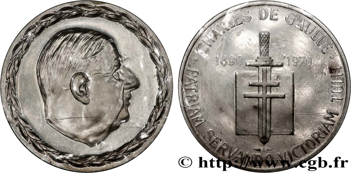 V REPUBLIC Médaille du Général De Gaulle MS