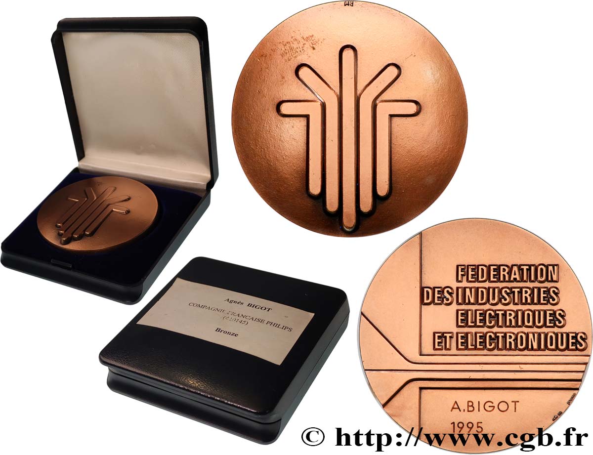 QUINTA REPUBLICA FRANCESA Médaille de récompense, Fédération des Industries électriques et électroniques EBC/MBC+