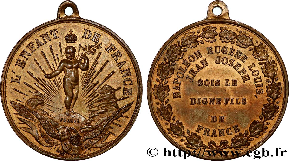 SECOND EMPIRE Médaille, Naissance du prince impérial TTB+