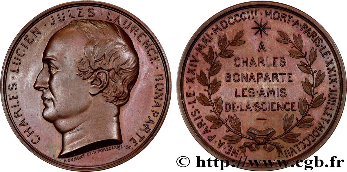 SEGUNDO IMPERIO FRANCES Médaille, Charles Lucien Bonaparte EBC+