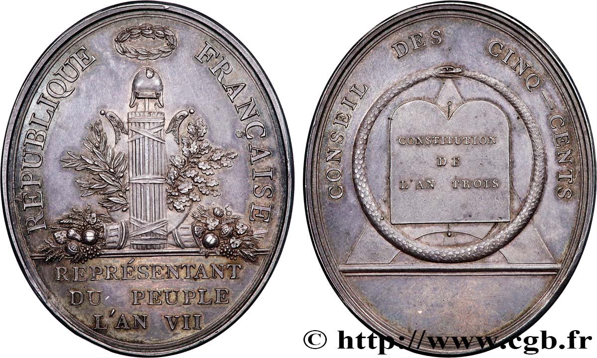 DIRECTOIRE Médaille, Conseil des Cinq-Cents TTB+