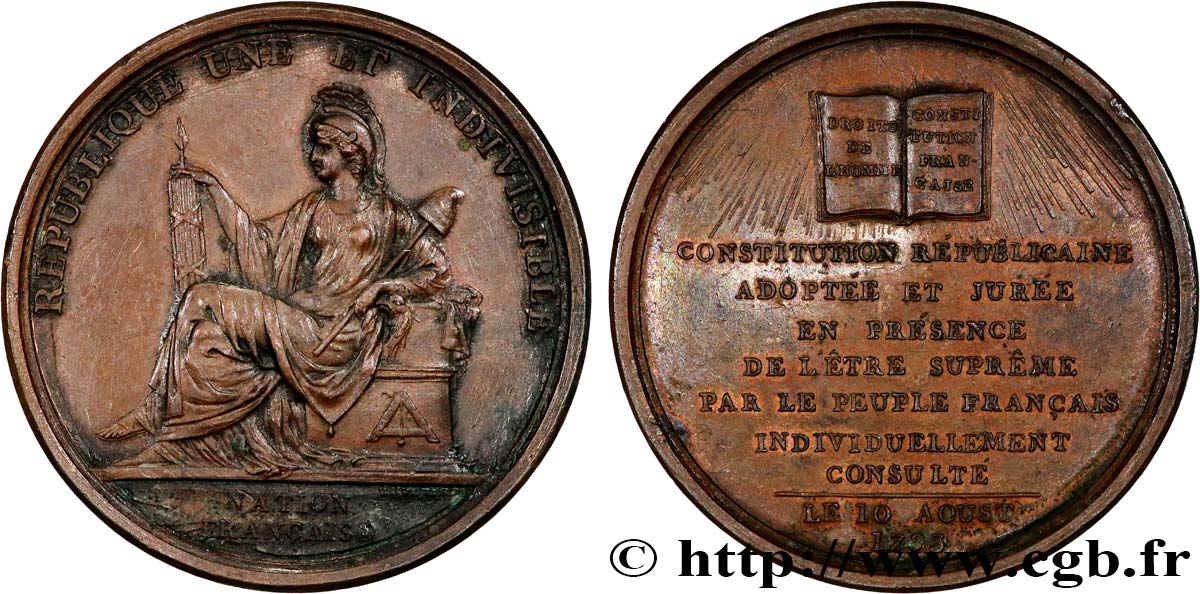 THE CONVENTION Médaille, acceptation de la Constitution AU