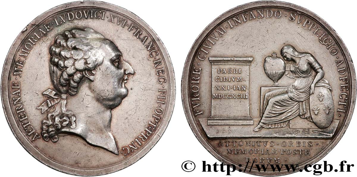 NATIONALKONVENT Médaille, Mort de Louis XVI SS