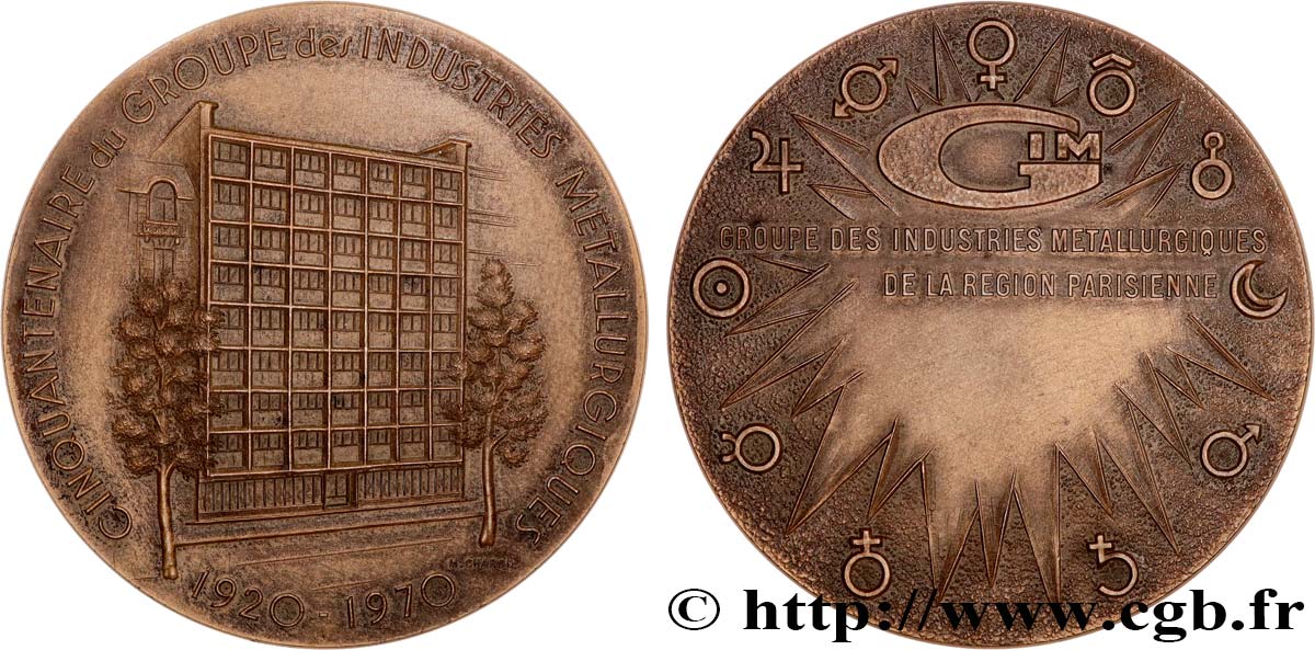 V REPUBLIC Médaille, Cinquantenaire du groupe des industries métallurgiques AU