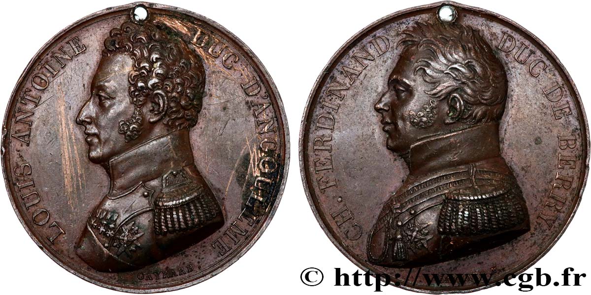 LUIGI XVIII Médaille, Louis Antoine duc d’Angoulême BB