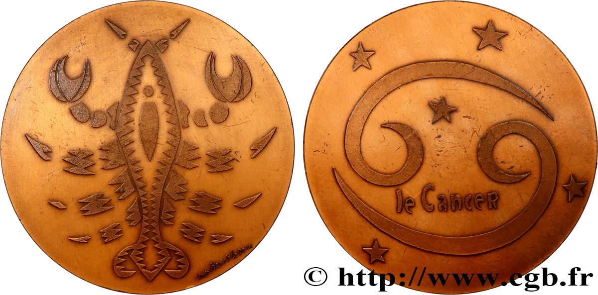 QUINTA REPUBLICA FRANCESA Médaille, Signes du zodiaque, Cancer MBC+