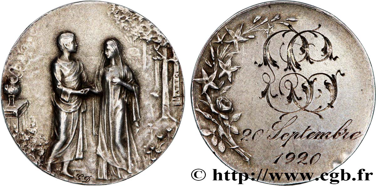 AMOUR ET MARIAGE Médaille de mariage TTB+