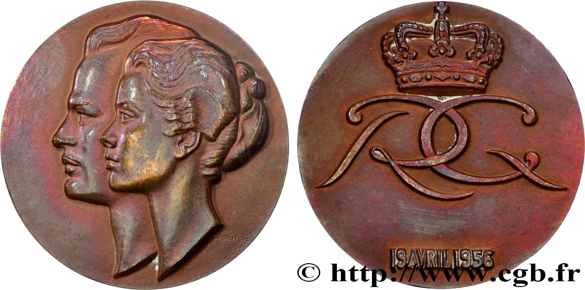 MONACO Médaille, Rainier III et Grace q.SPL