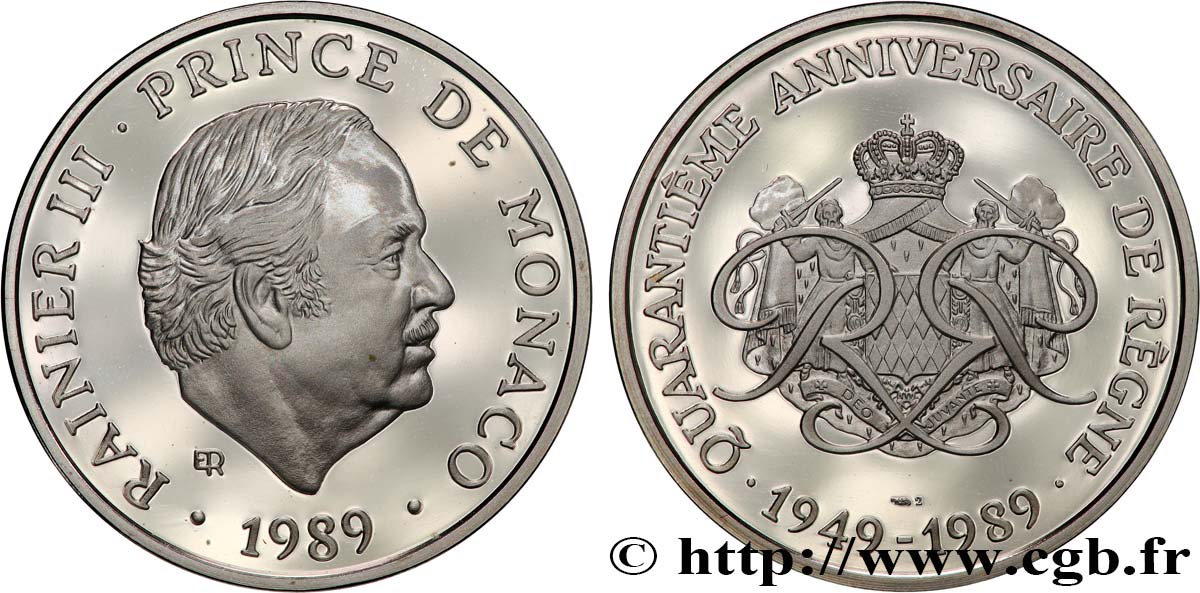 MONACO Médaille, Rainier III, 40e anniversaire de règne SC