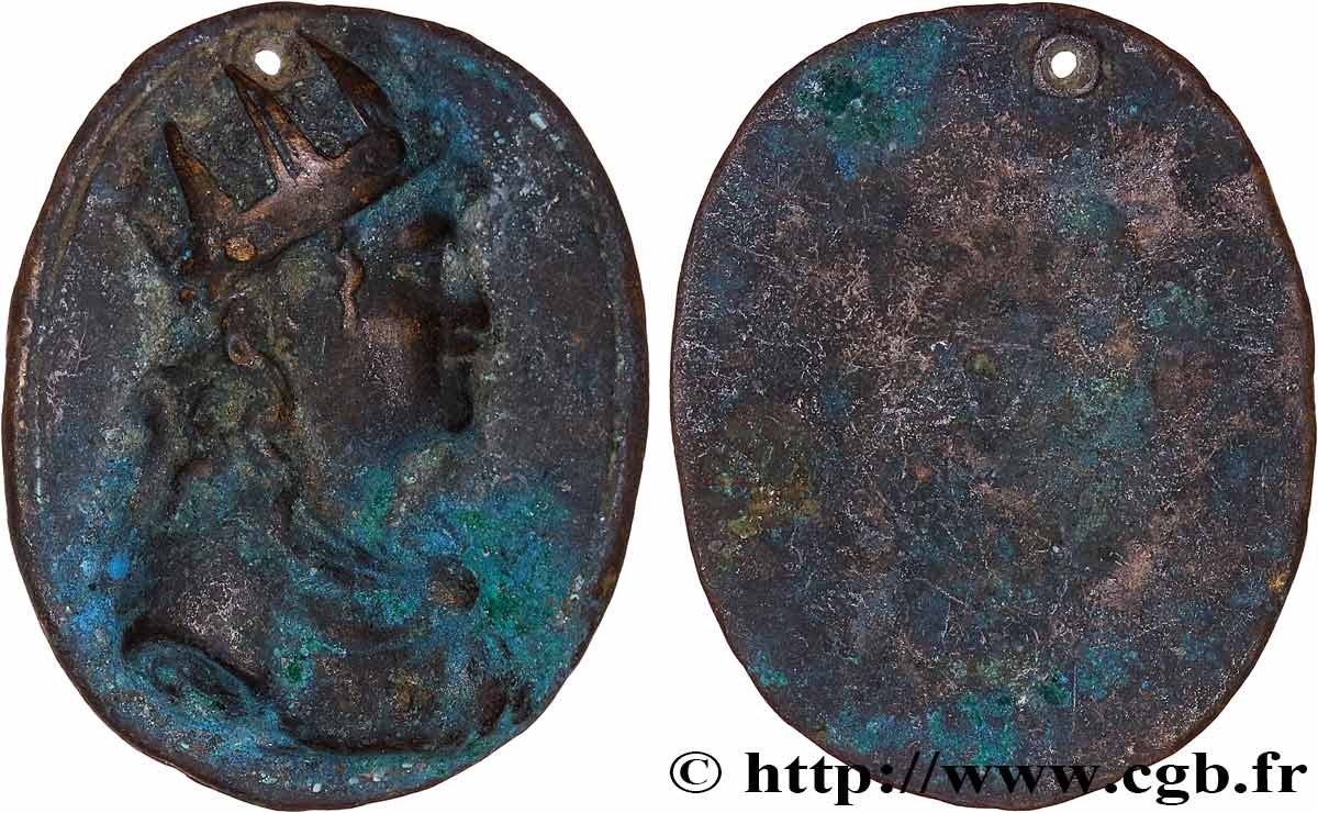 ANGLO-SAXONS / MEROVINGIAN Médaille, Buste de roi mérovingien SS
