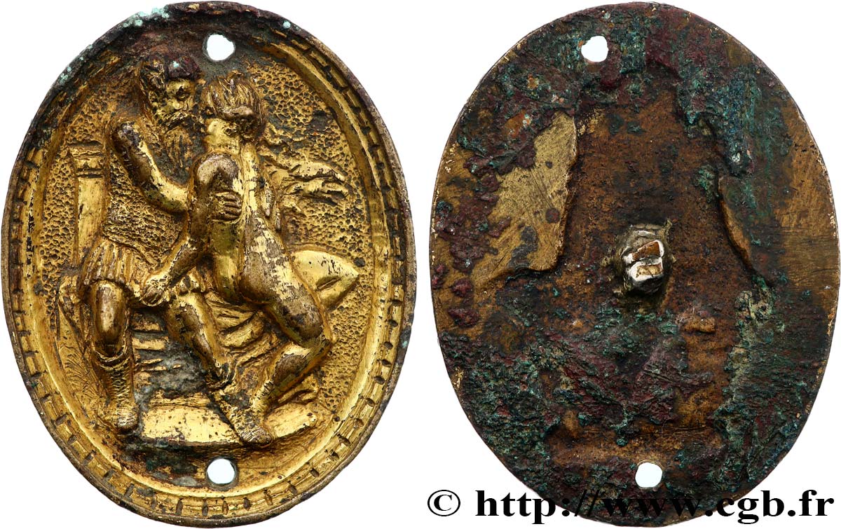 ART, PAINTING AND SCULPTURE Médaille, Couple antique, tirage uniface MBC